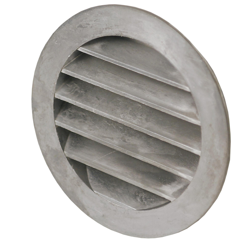 Gjutet aluminiumgaller O 125 mm, med stos
