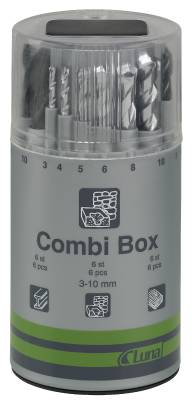 Borrkassett 3-10mm Kombi-Box Metall, Betong, Trä